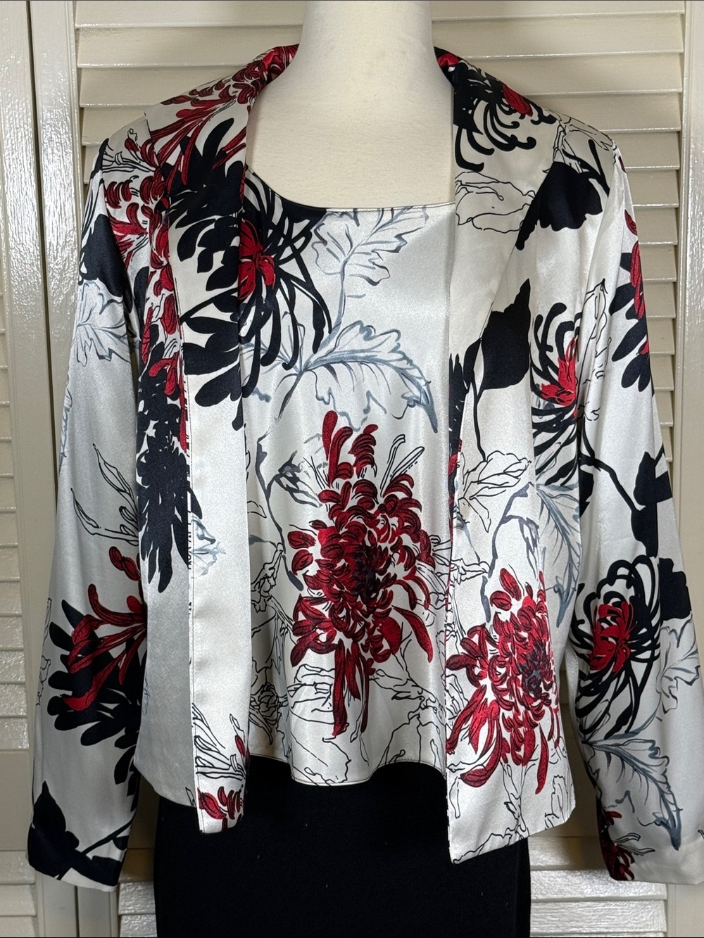 Ilyse Hart Ltd Vintage Floral Twin Set 2-Piece Tank Top & Blazer Jacket Size L - Picture 1 of 6